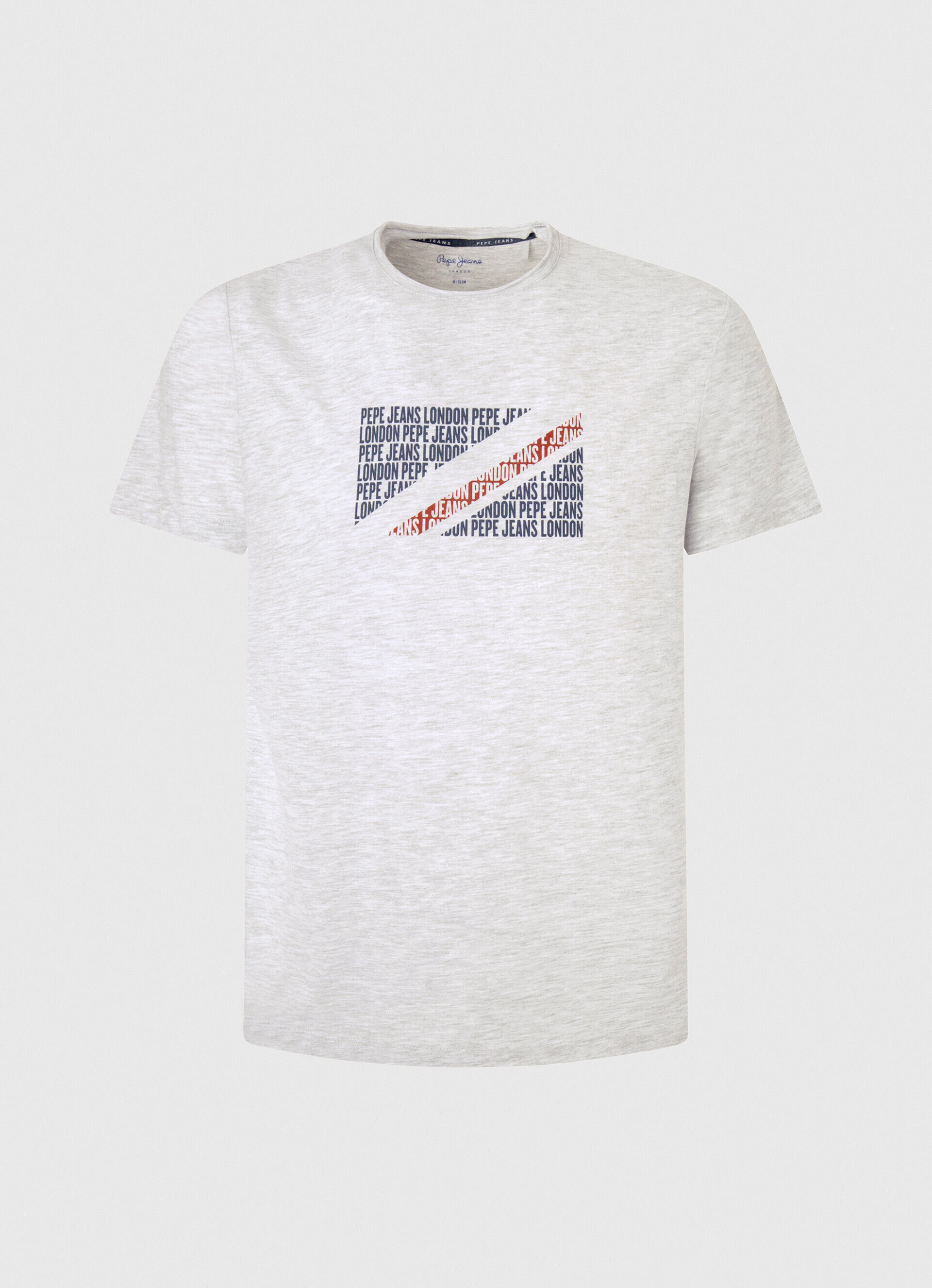 Camiseta mesclada com logotipo estampado - branca