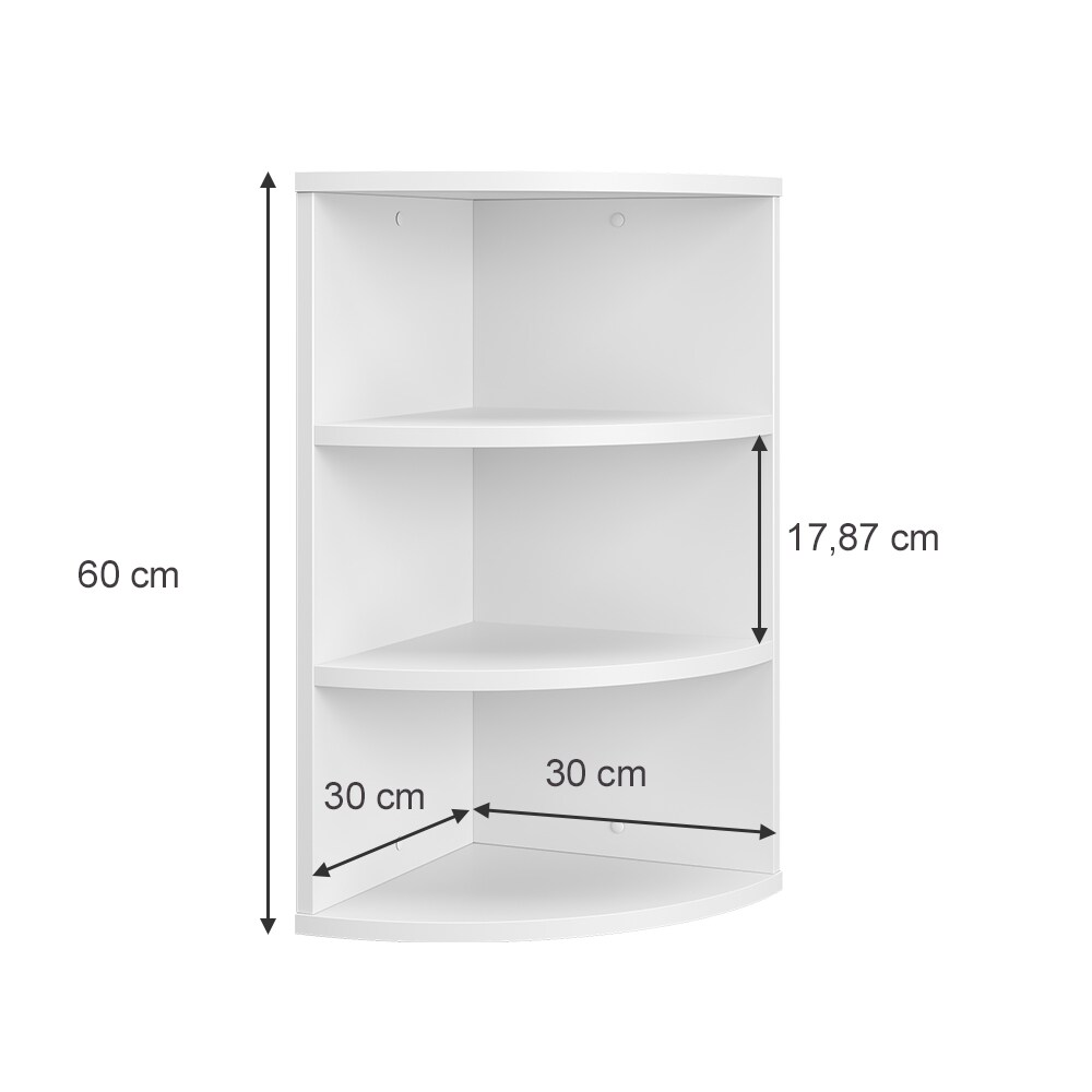 Vicco Eckregal Kinderregal Hängeregal Ecki Weiß 60 x 30 cm Wandregal Ablage