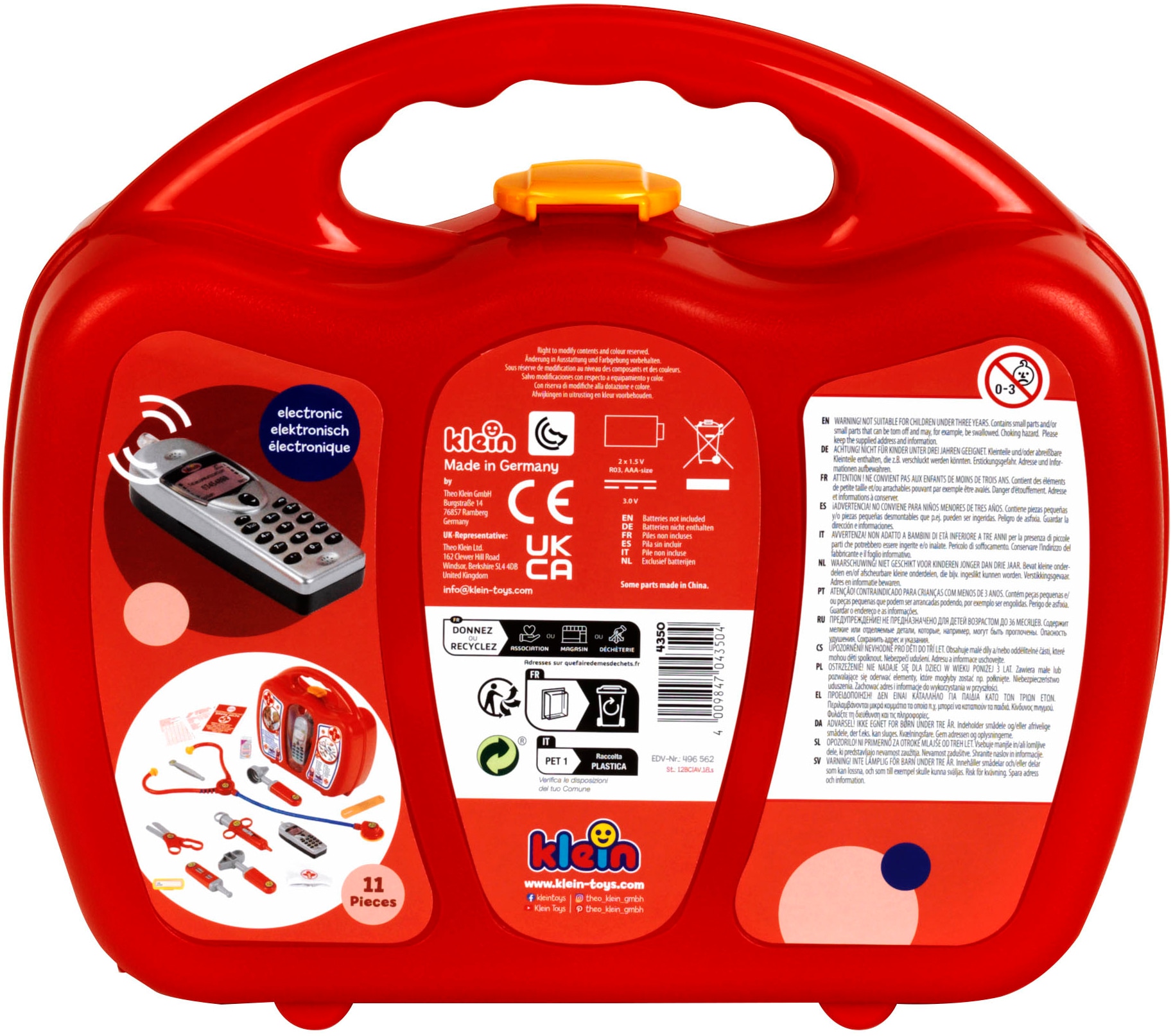 Klein Spielzeug-Arztkoffer mit Handy, Made in Germany