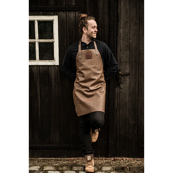 Tablier de cuisine artisanal cuir Buffalo Moka Witloft