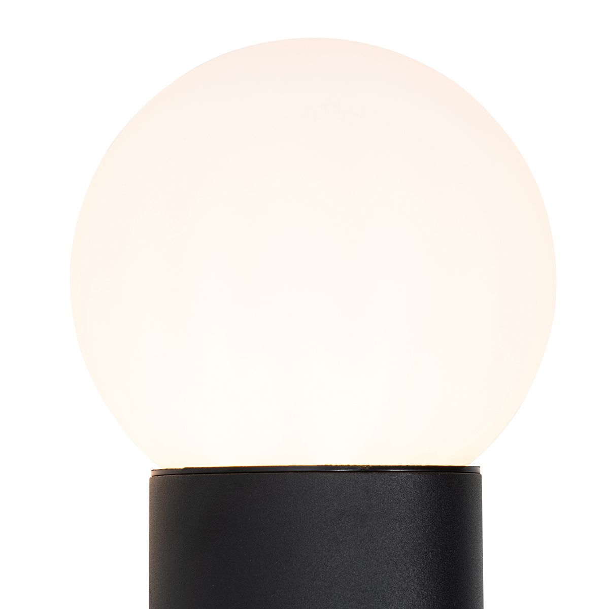 Buiten wandlamp zwart met opaal glas IP44 - Huma