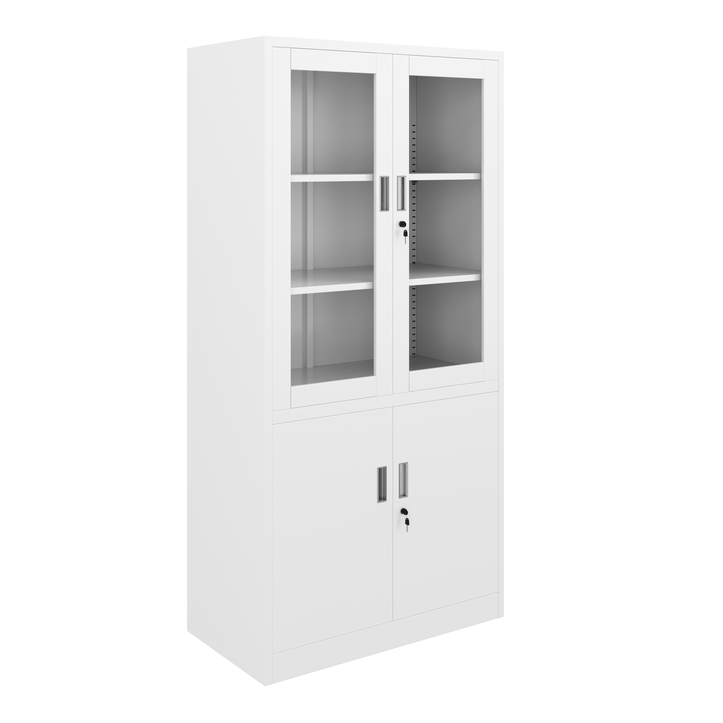 Aktenschrank mit Glastüren 90 x 185 cm weiss