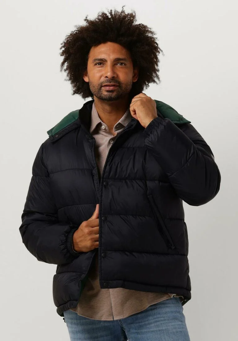 PS PAUL SMITH donkerblauwe ps paul smith gewatteerde jas mens fibre down hooded puffer