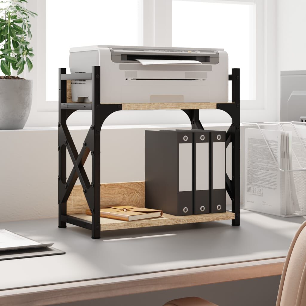 vidaXL Printerstandaard met 2 lagen Sonoma eikenhout 40x20x40 cm