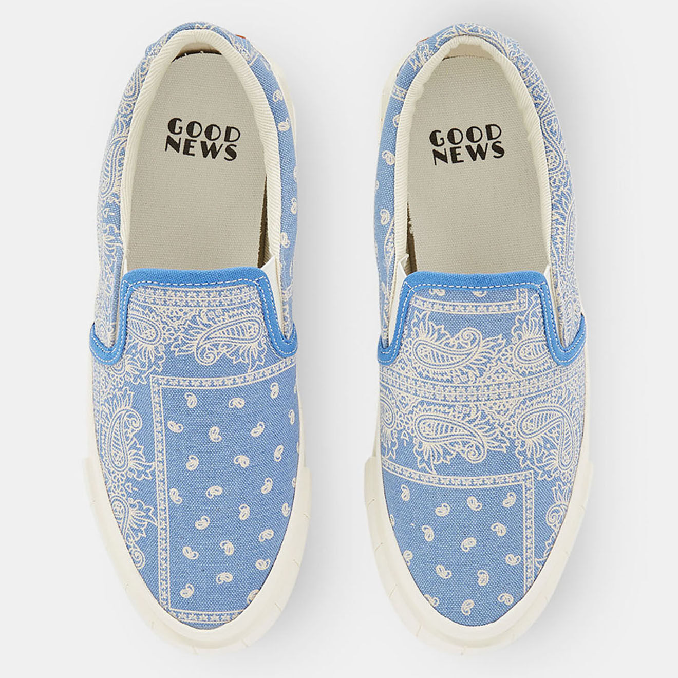 Good News Slip On en Coton Bio Juno bleu/blanc