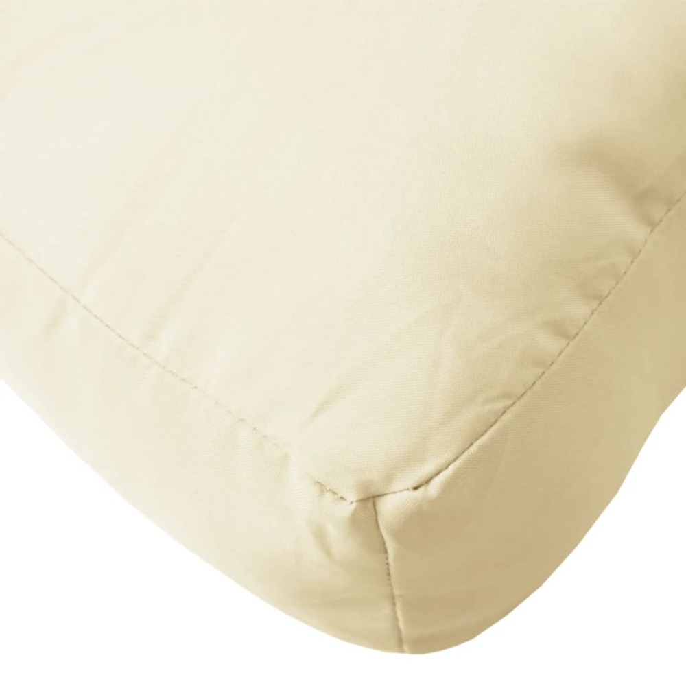 Coussins de palette 2 pcs crème tissu