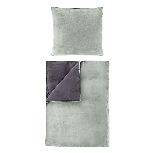 Cashmere-Like Wende-Bettwäsche 135 x 200 cm anthrazit/silber