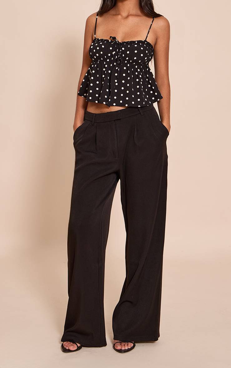 Noir Pantalon Tailleur Large Petite Taille