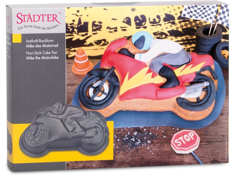 Städter Backform Mike das Motorrad 28.5 x 18.5 x 6.5 cm Motiv-Backform