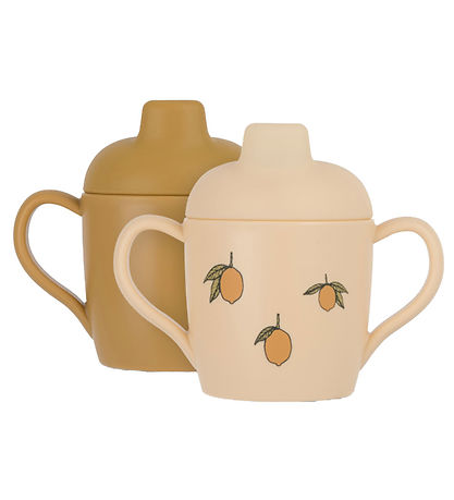 Konges Sløjd Becher m. Trinkschnabel - 2er-Pack - Lemon