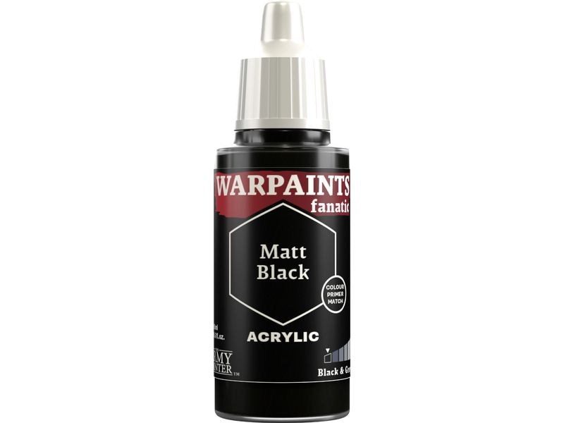 The Army Painter Farbe Warpaints Fanatic: Matt Black 18 ml Der neue Goldstandard für Miniaturfarben