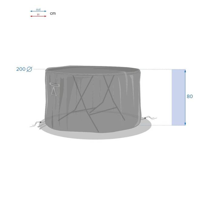 Housse de protection HAMBO pour table ronde Gris