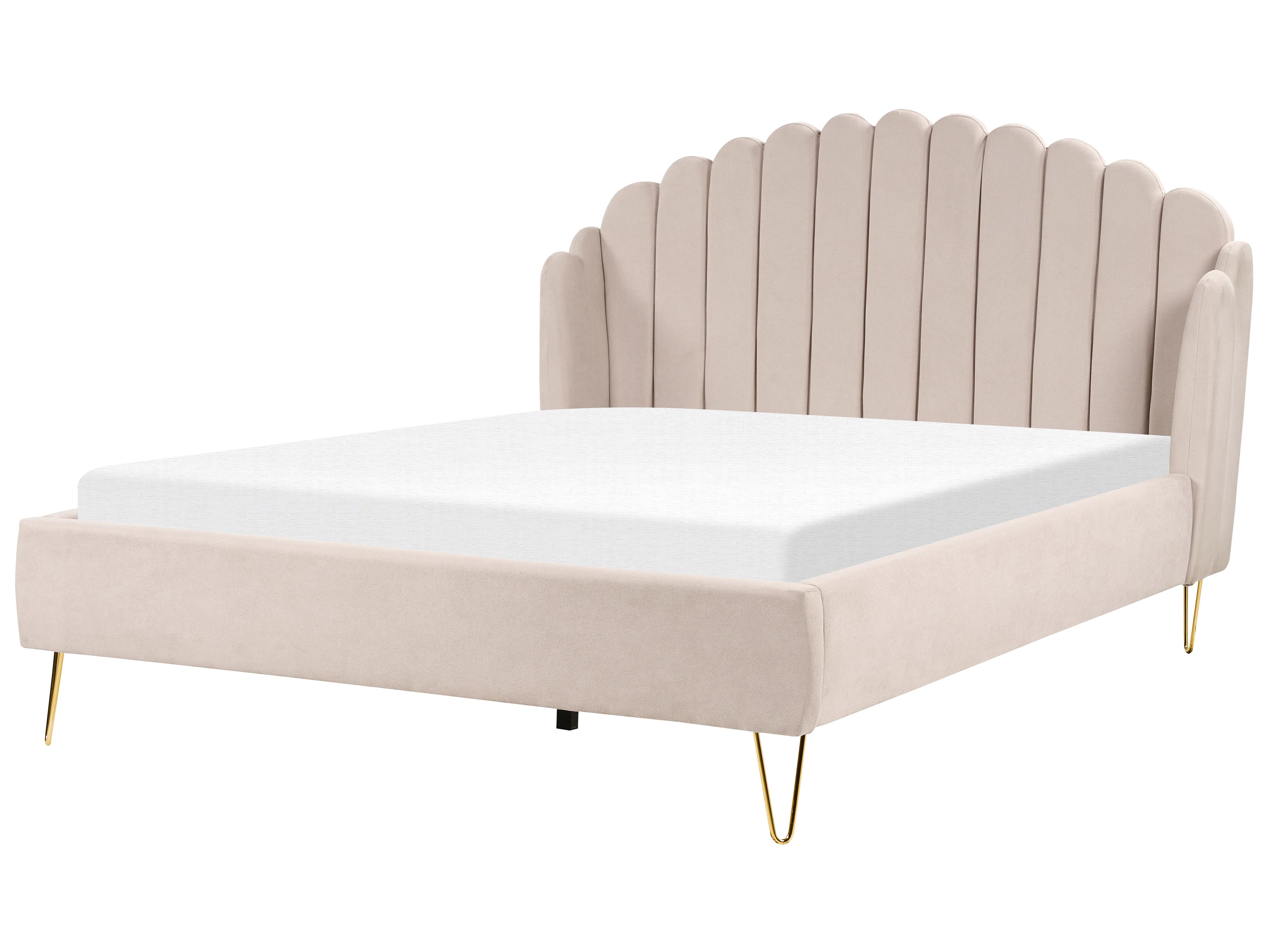 Bed Stof AMBILLOU 180 x 200 cm Lichtbeige
