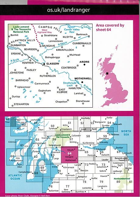 ORDNANCE SURVEY - 64 GB GLASGOW 1 50 000