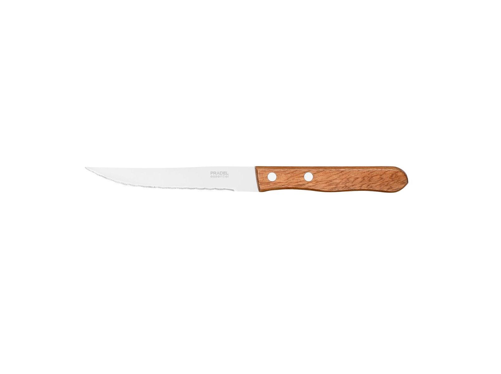 CONJUNTO DE FACAS CARNE QUID COM CABO DE MADEIRA 21CM