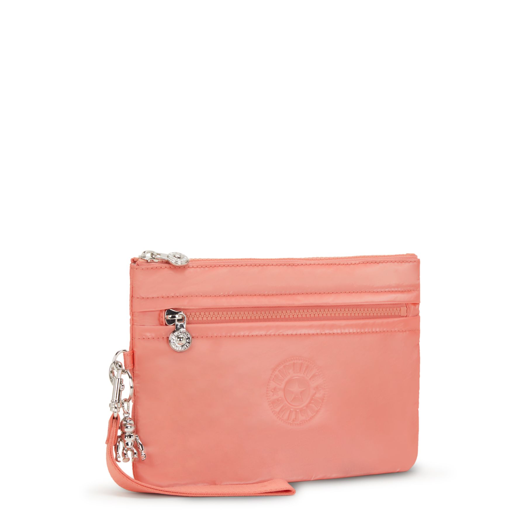 FANCY Grande pochette plate avec dragonne - Peach Glam