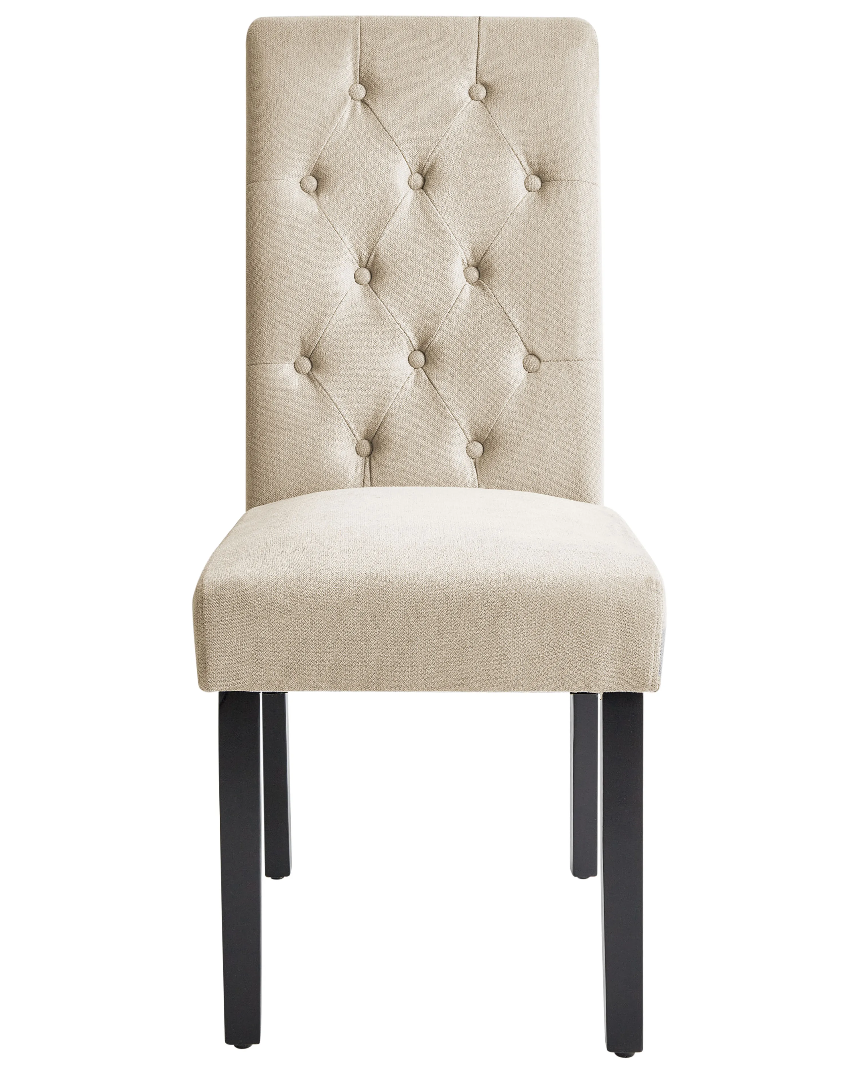 Set van 2 eetkamerstoelen VELVA Stof Zandbeige