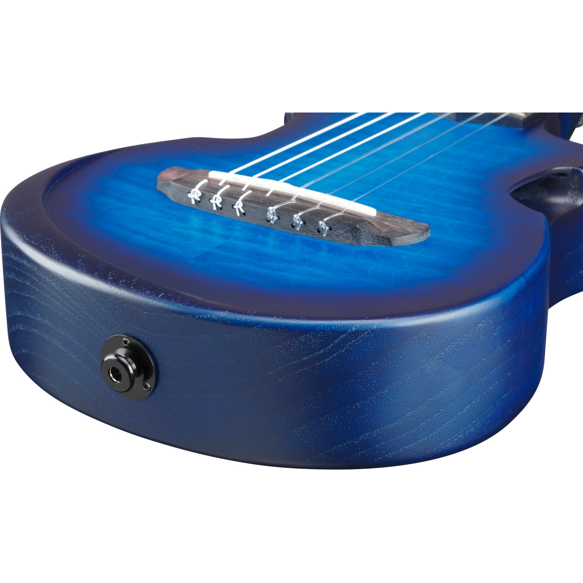 Ibanez AUP10FMNE Transparent Blue Sunburst Open Pore guitalele met gigbag