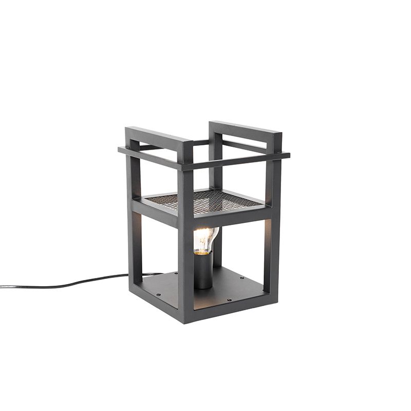 Industriële tafellamp zwart - Cage Rack