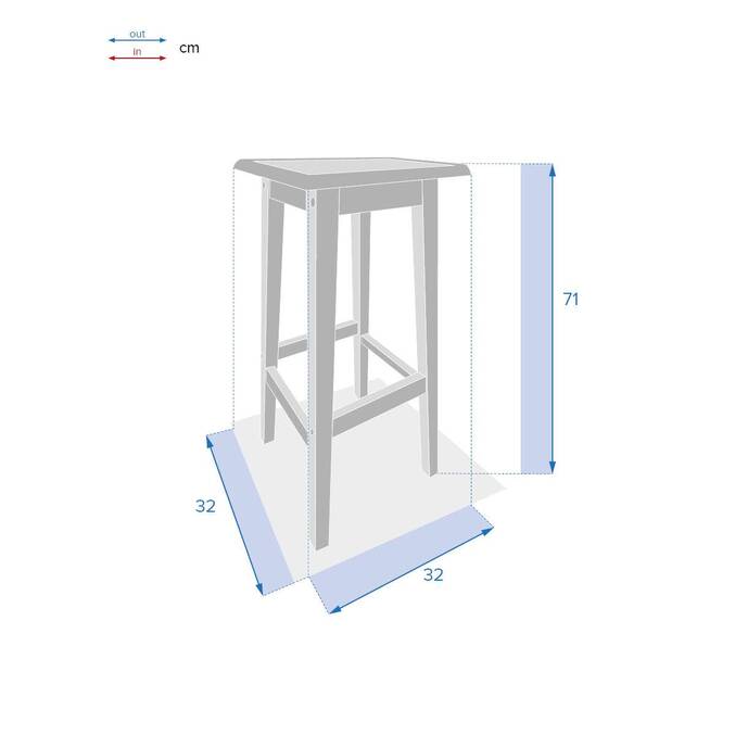 Lot de 2 tabourets hauts de jardin TIWI Acacia