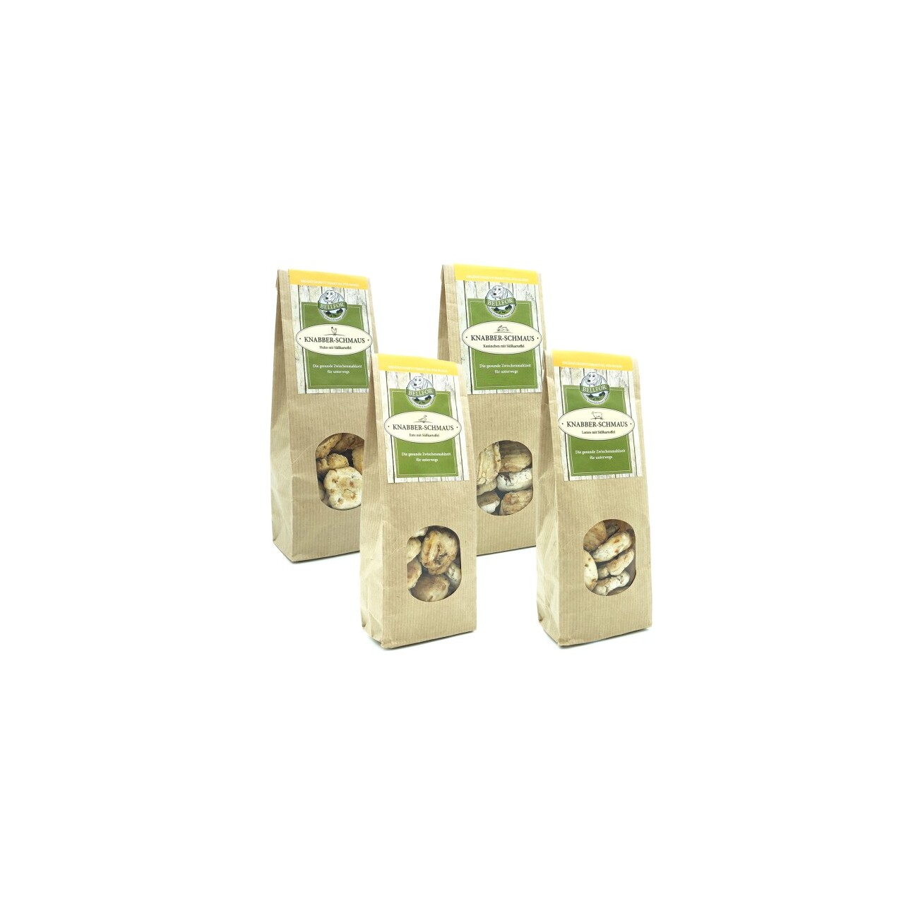 Bellfor Gesunde Hundekekse Knabber-Schmaus im Sparset- 4x100g