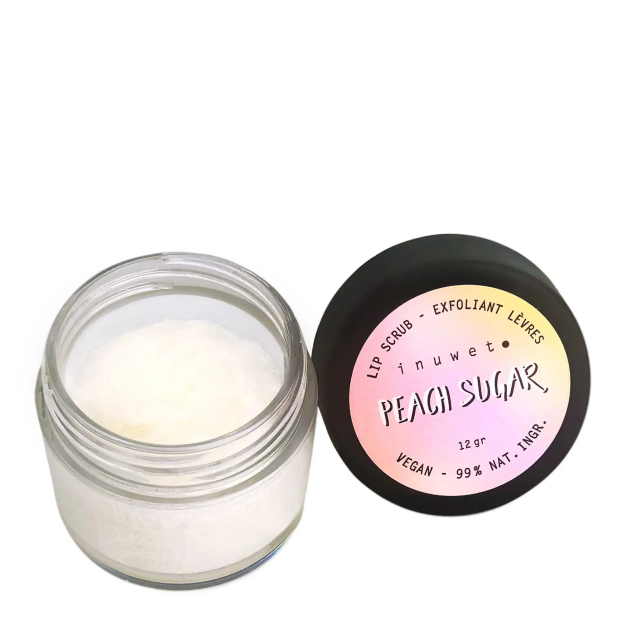 Inuwet - Exfoliant Lèvres - Peach Sugar Gommage Naturel pour les Lèvres à la Pêche- Gommage et peeling