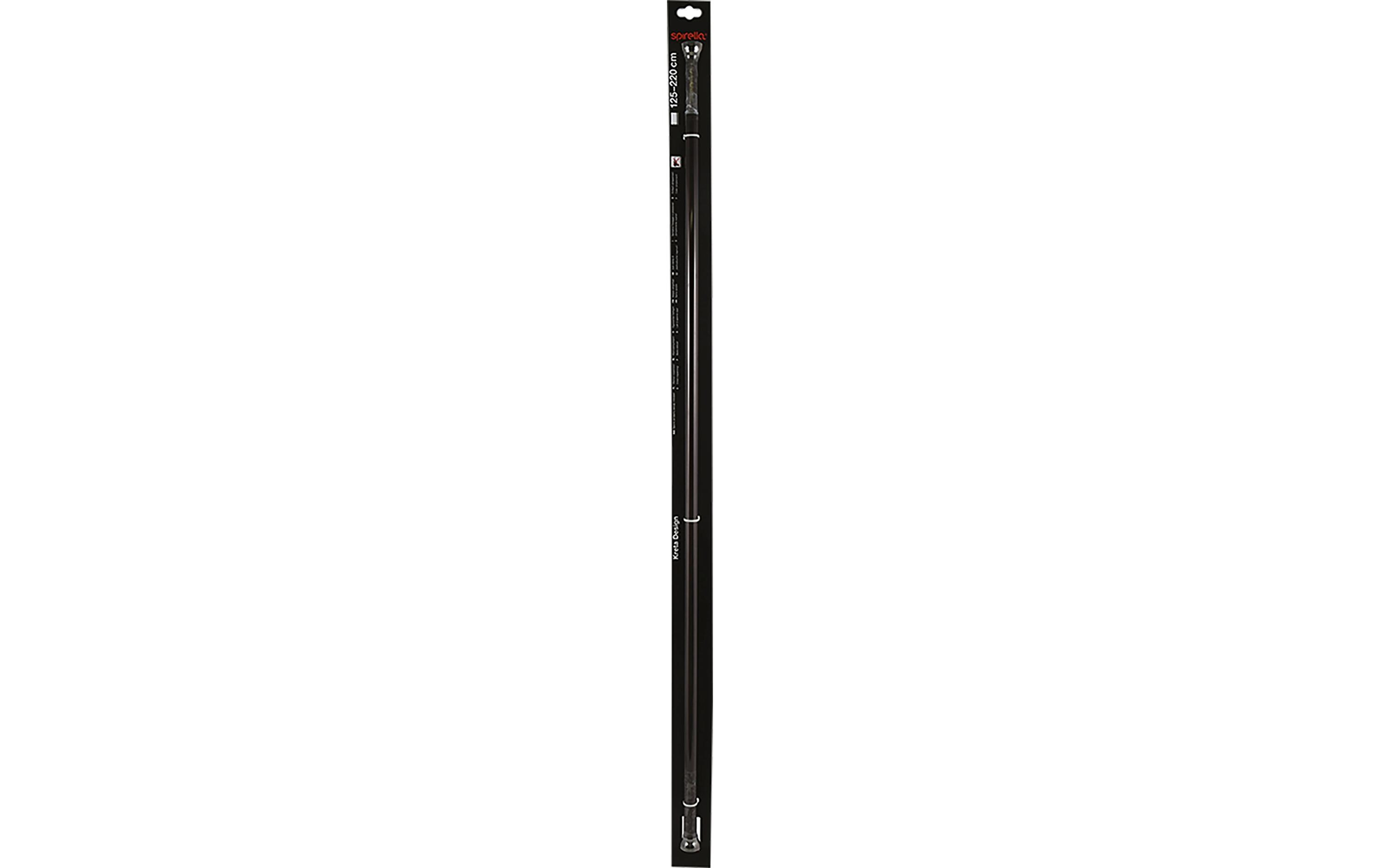 Duschvorhangstange Kreta 125/220 x 2.1 cm, Schwarz mattDuschvorhangs-Stange ohne Bohren