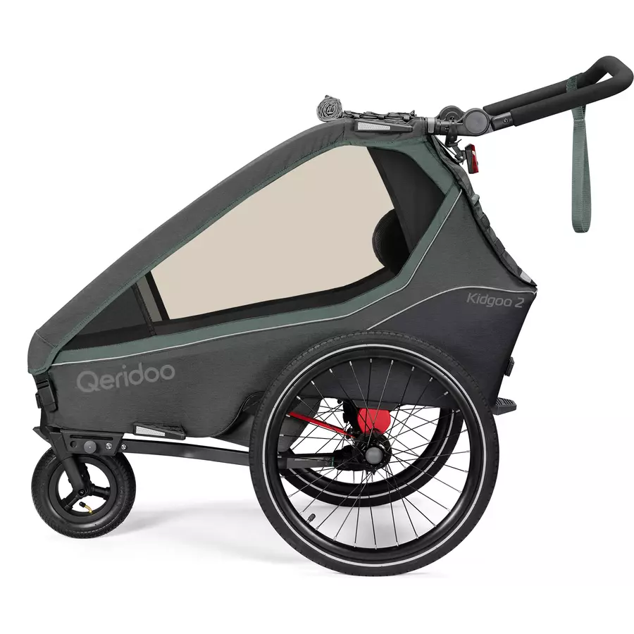 Qeridoo® Kinderfahrradanhänger Kidgoo2 Ivy Green Kollektion 2023