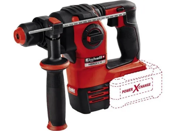Einhell HEROCCO, Sort, Rød, 2 cm, 2,2 J, 5500 bpm or slag i minuttet, Batteri, 18 V - SOLO
