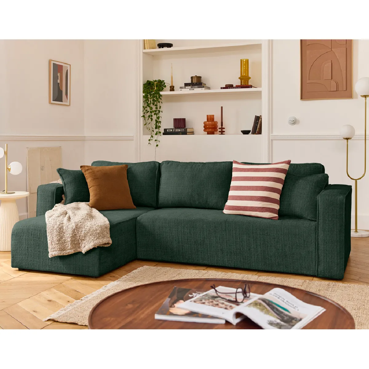 Bestmobilier Housse de Canapé Topaze Velours Vert