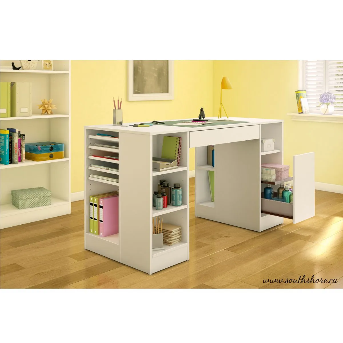 South Shore Table de Travail Crea - Blanc Solide