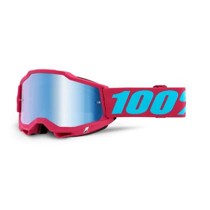 Masque cross 100% ACCURI 2 - EXCELSIOR - IRIDIUM BLUE 2023 - Rouge / Bleu