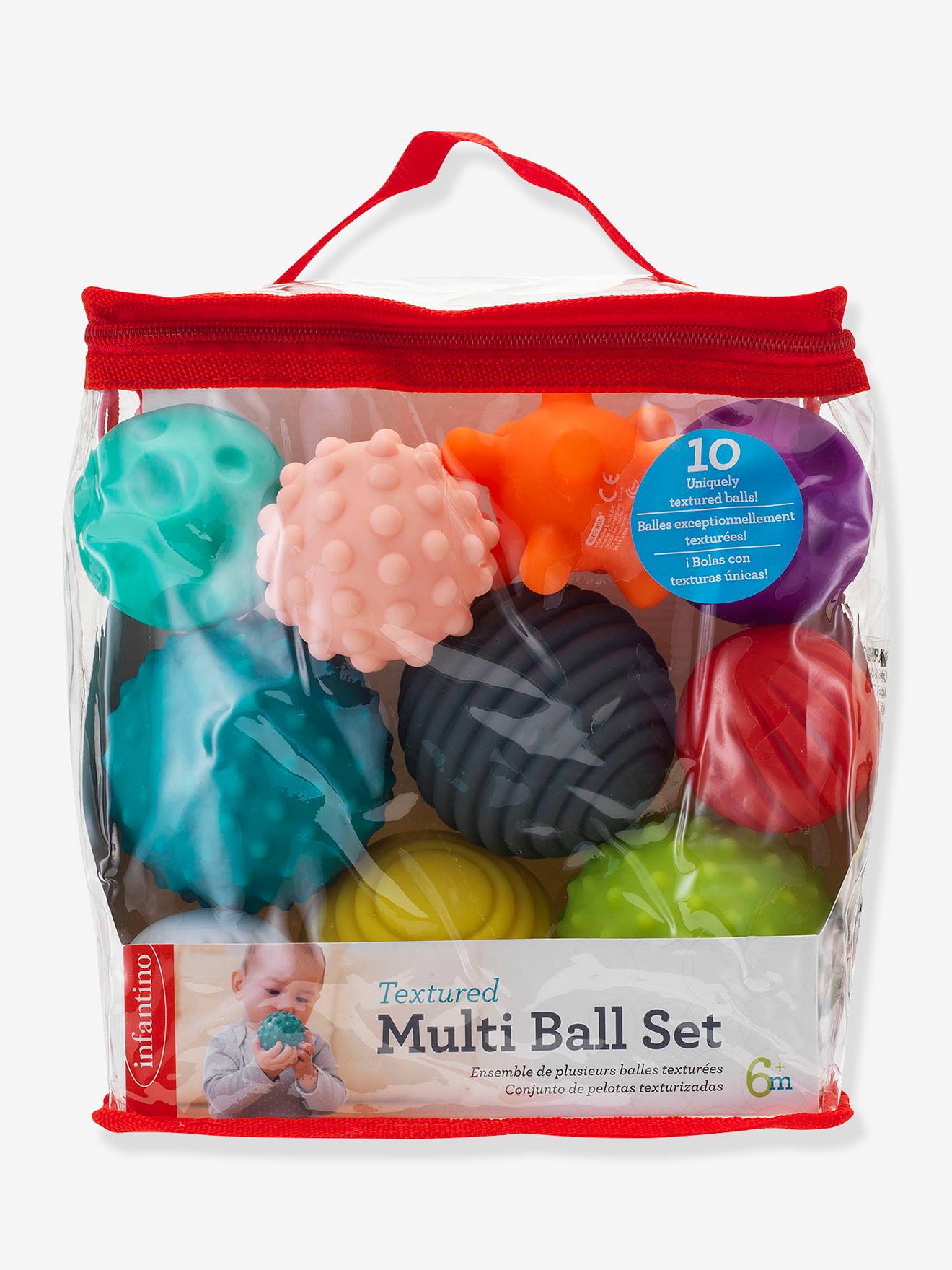 Conjunto de 10 bolas sensoriais flexíveis