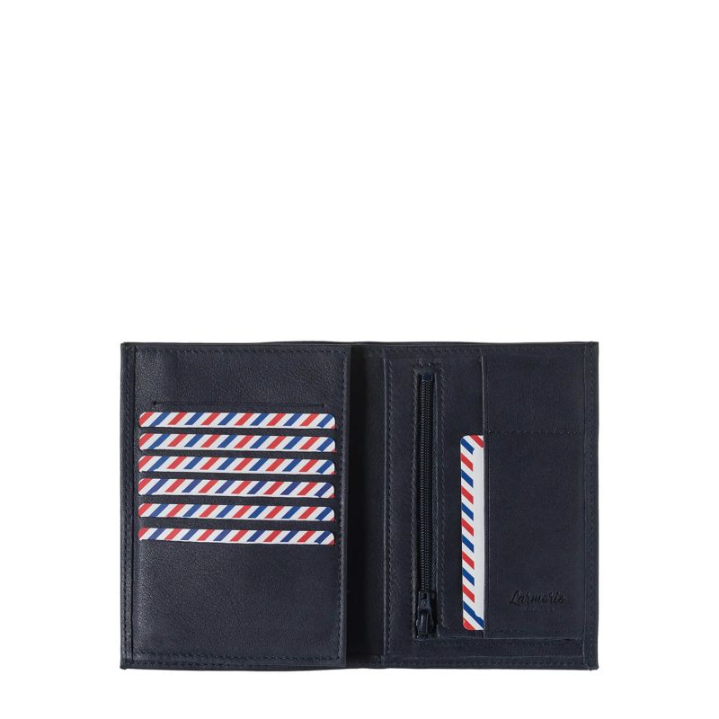 Grand Portefeuille Albert en cuir Nubuck Lune Bleue