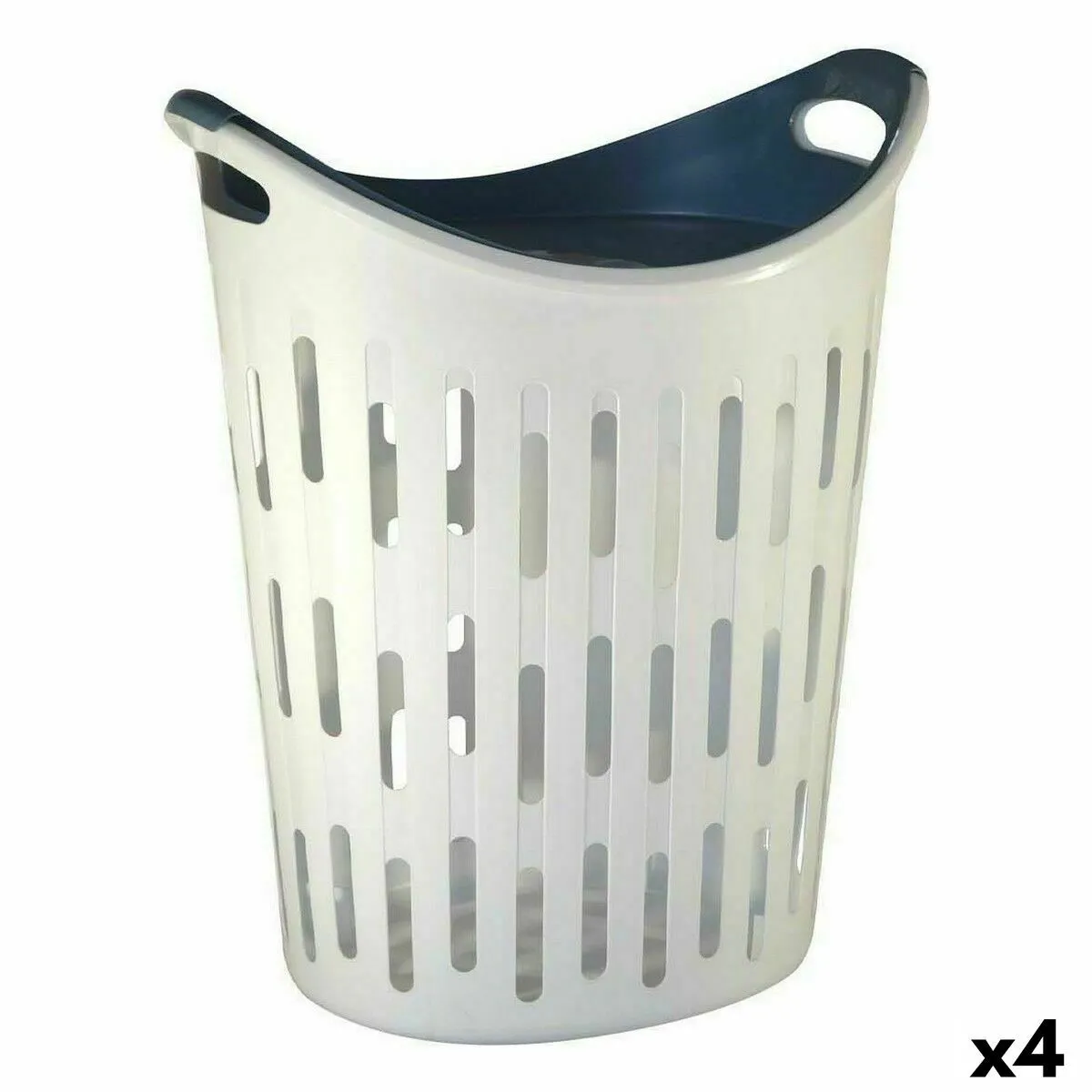 BigBuy Home Panier à linge Blanc Plateau 60L