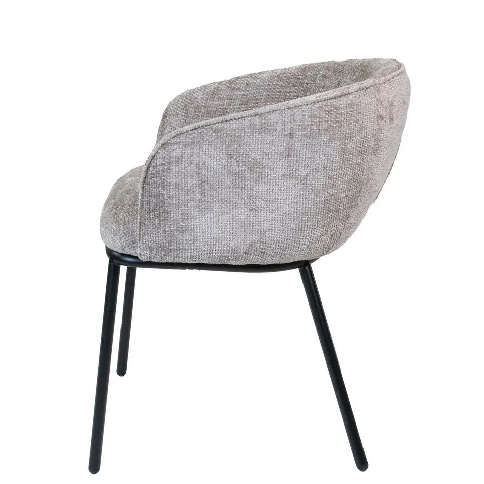 Eetkamerstoel Beige - Stof - Zithoogte 51cm - Stoel Mae - Set van 2