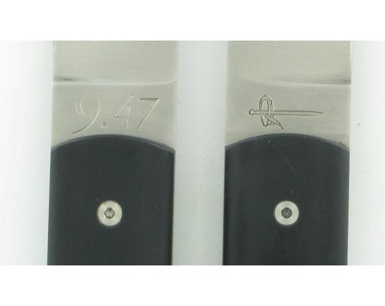 Coffret 6 pièces - Français 9.47 Manche Noir Couteau Table par Perceval