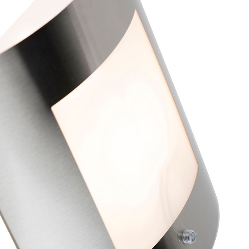 Buiten wandlamp staal IP44 schemersensor - Emmerald