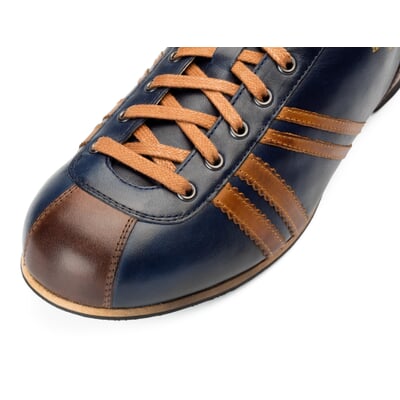 Ledersportschuh Derby, Dunkelblau