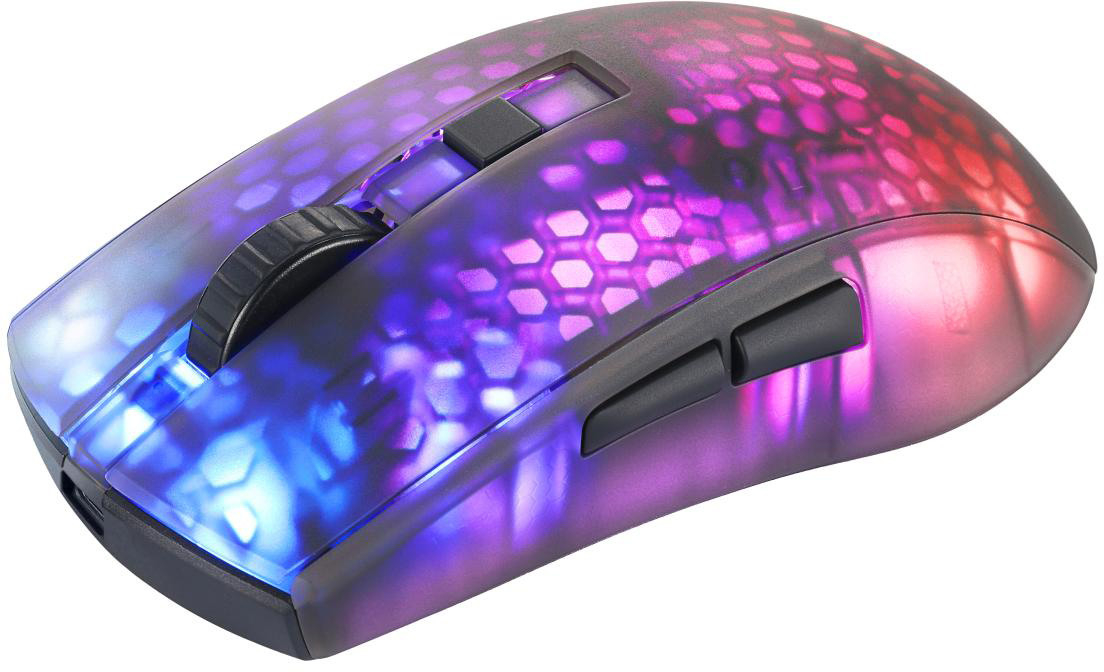 DM320 Optische Transparente Wireless Gaming Maus 10000 DPI   RGB Beleuchtung (Windows) (GAM-145) - Schwarz
