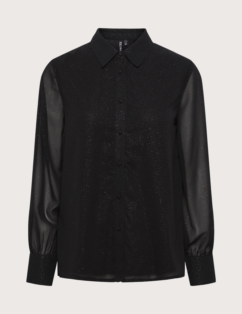 PIECES CHEMISE MANCHES LONGUES NOIR BRILLANT
