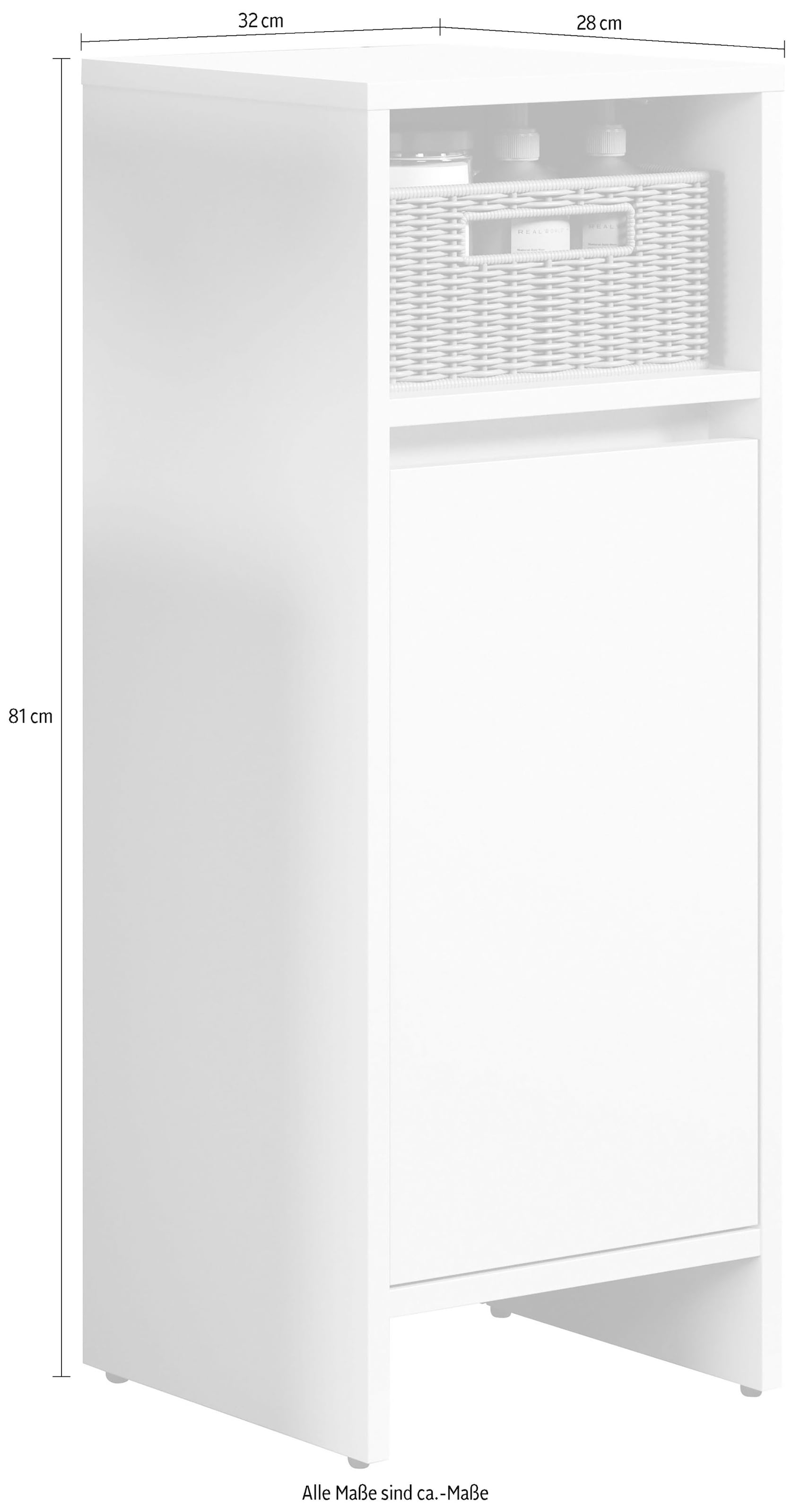 INOSIGN Midischrank »Banta« 1 Stk. tlg. Badkommode mit 2-farbiger Blende in weiss/grau - Flexible Türmontage