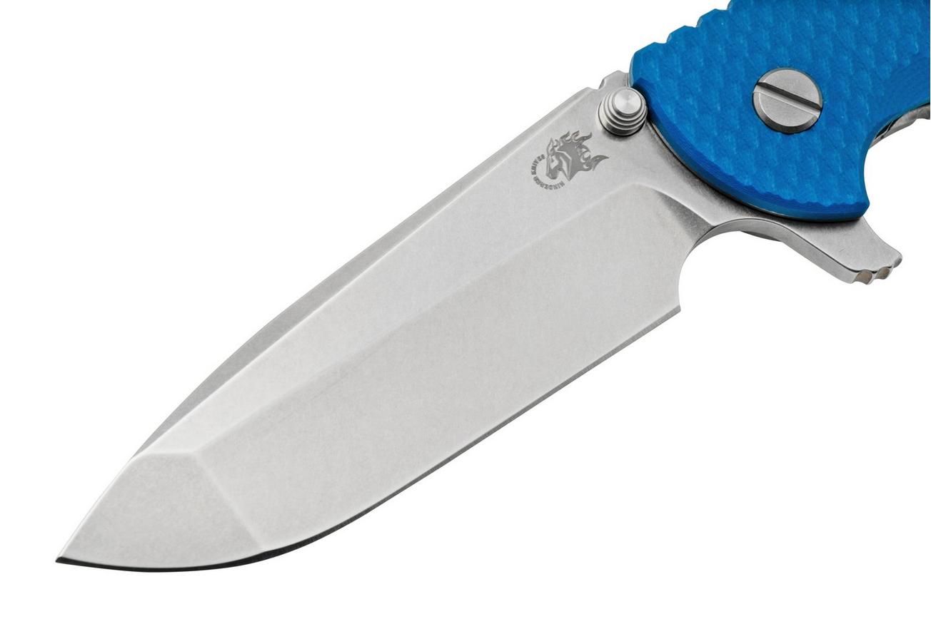 Rick Hinderer XM-24 4.0, S45VN Spanto Stonewash, Blue G10, zakmes