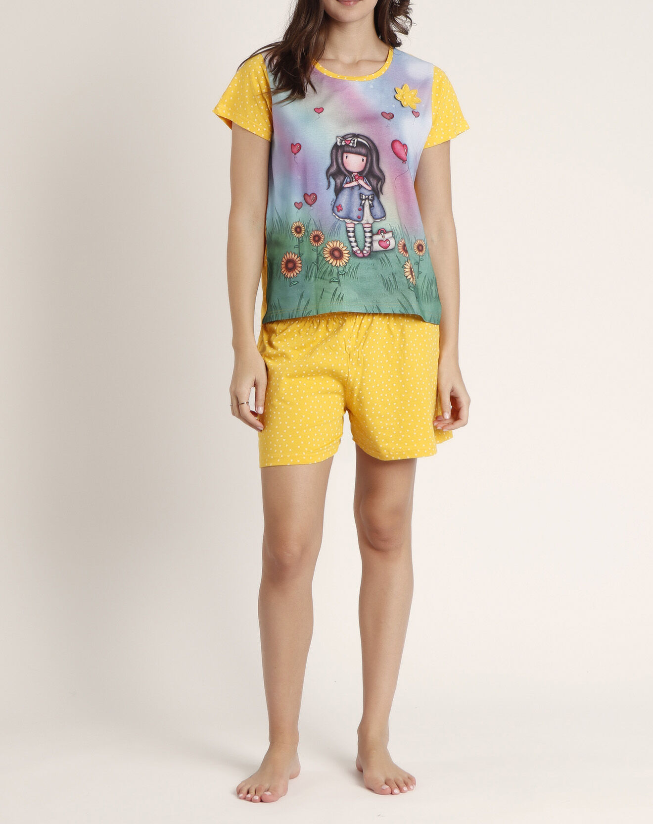 Santoro Gorjuss Pyjama T-Shirt & Short Mélusine jaune