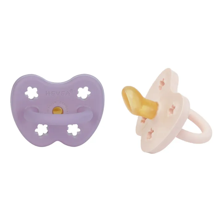 Hevea Tétines physiologiques en caoutchouc naturel - Lot de 2 | Lavande