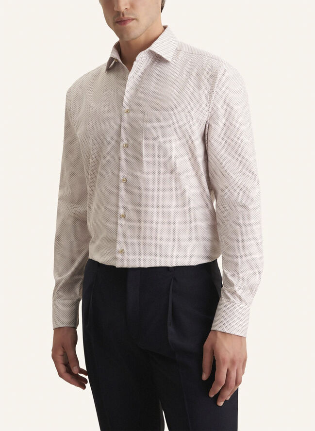 Seidensticker Business Shirt Regular Long sleeve Kent-Collar Print Grey