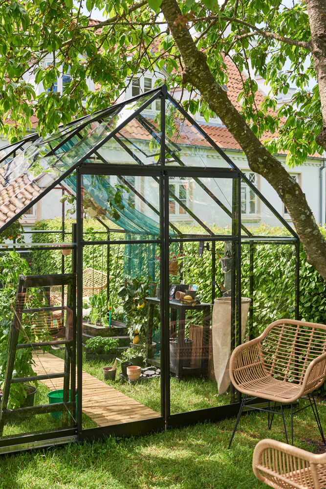 Halls Qube 812 - Tuinkas - zwart - 246x261x385 cm - Veiligheidsglas
