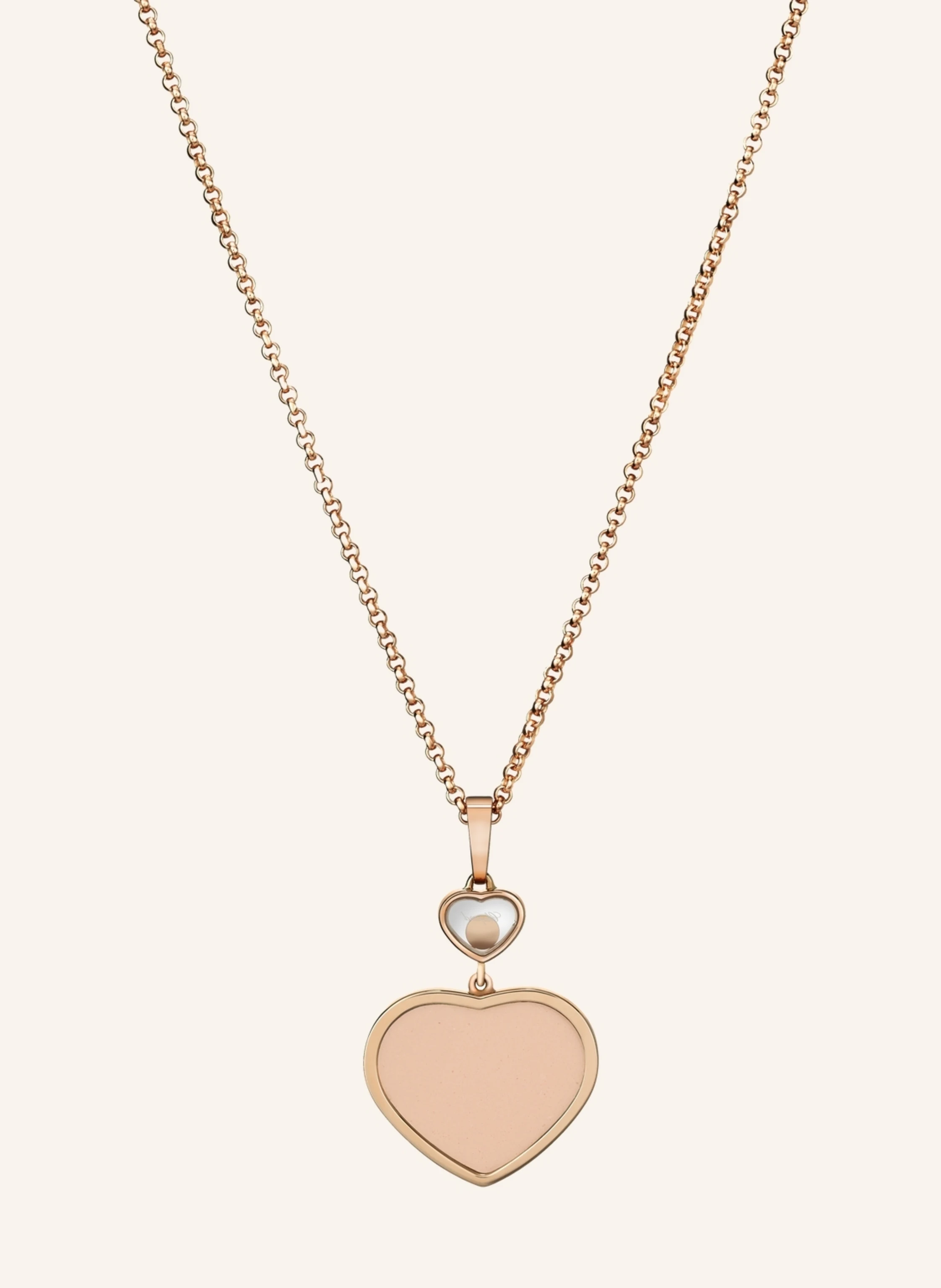 Chopard Anhänger HAPPY HEARTS Anhänger aus 18 Karat Roségold, Diamanten und rosa Stein