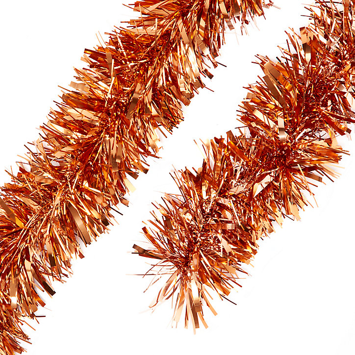 Guirlande de noël coloris cuivre finition brillante longueur 2 m