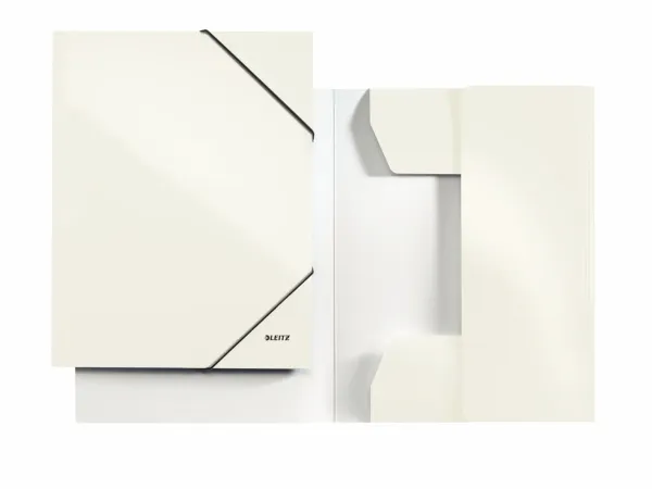 Elastikmappe A4 Leitz WOW - 3-folds mappe - blank perle hvid (stk.)